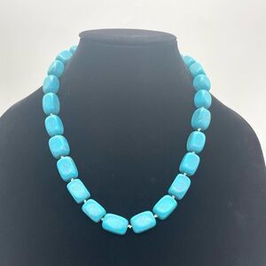 Turquoise Stone Necklace w/ 925 Sterling Silver S-Hook